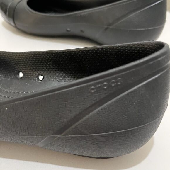 Crocs Gianna Alice Black cap Toe Ballet Flats Slip Ons Womens Size 8 - Picture 6 of 11